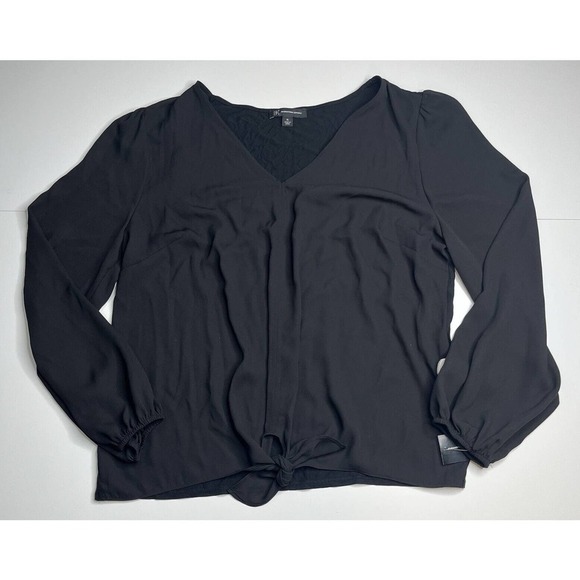 NEW INC International Concepts Long Sleeve Blouse Size XL Women’s Black - Picture 1 of 11